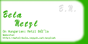 bela metzl business card